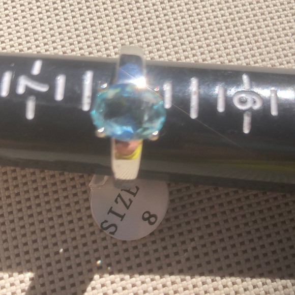 Genuine Aquamarine oval gemstone & Sterling Silver Ring - NEW WITH TAGS - Picture 3 of 6